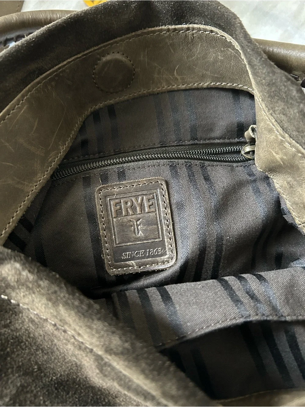 Frye Suede Shoulder Hobo Bag in Dark Green